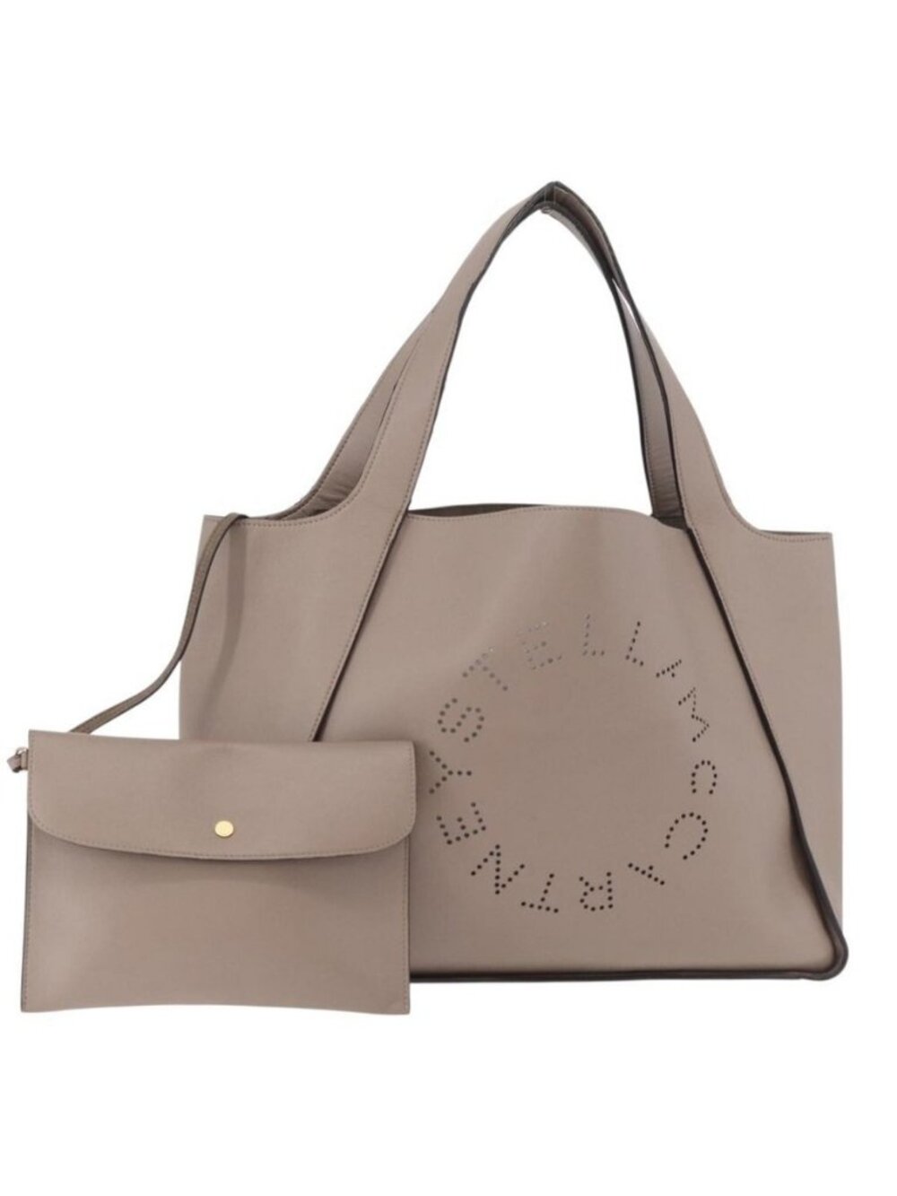 Authentic Stella MacCartney Shoulder Bag Leather Beige